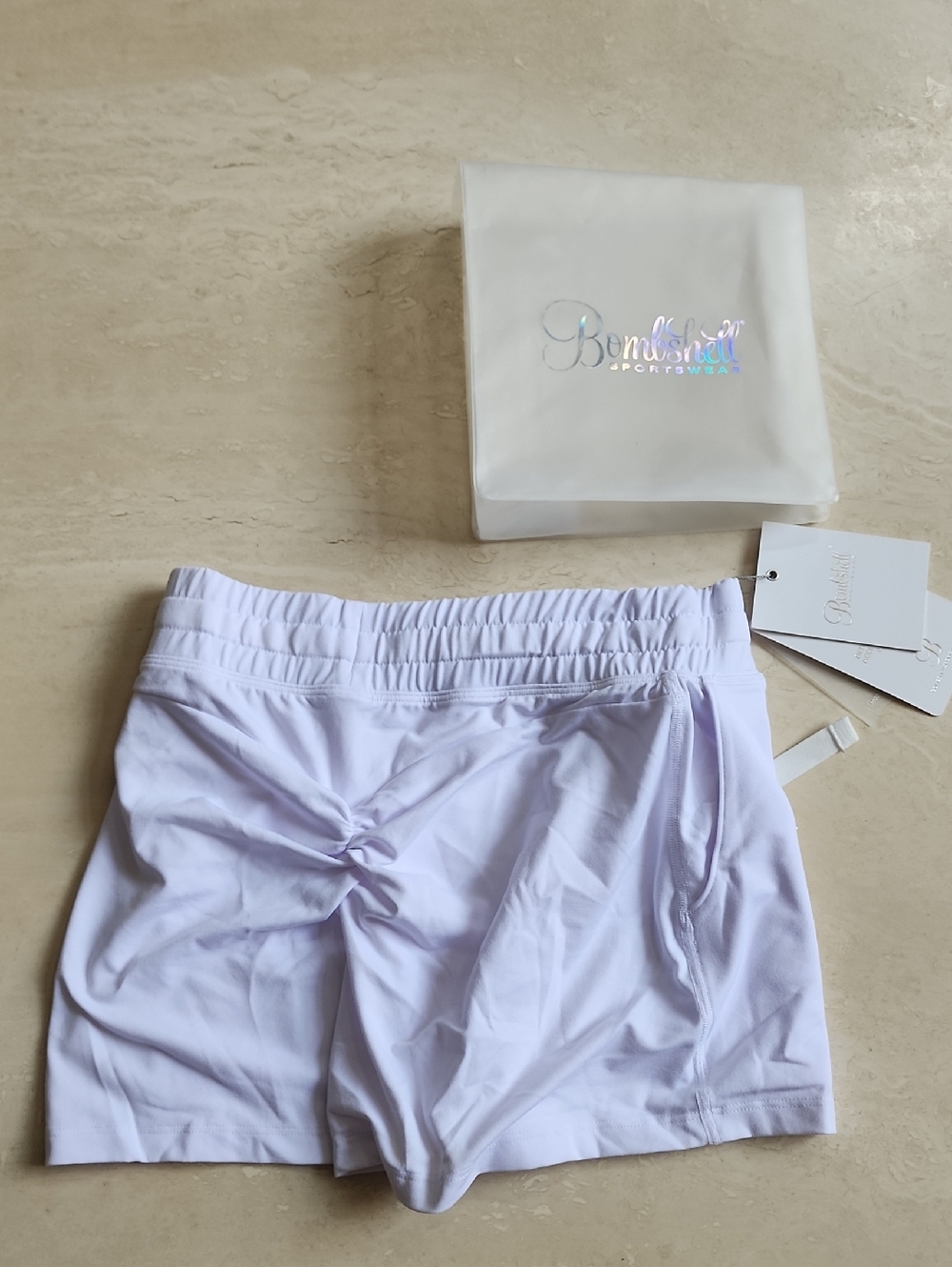 New With Tags Bombshell Sportswear White Jogger Shorts- Excellent Condition - Picture 4 of 5